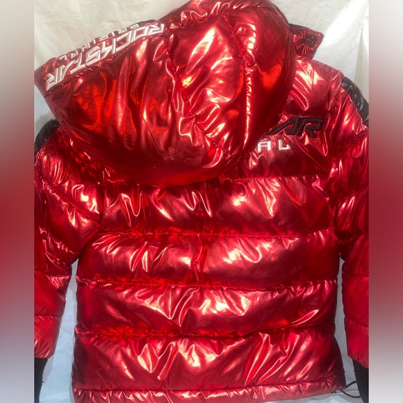‼️SOLD‼️red metallic puffer jacket - Picture 6 of 11